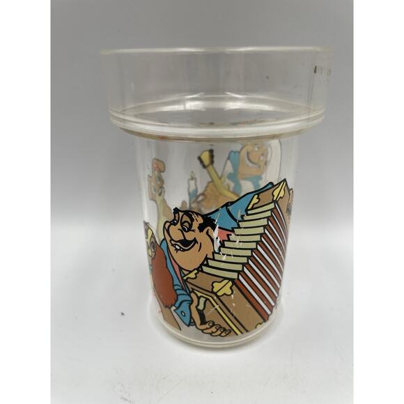 Vintage 90s Disney Lady & The Tramp Double Layer Wall Plastic Glitter Cup RARE!! - Picture 2 of 7